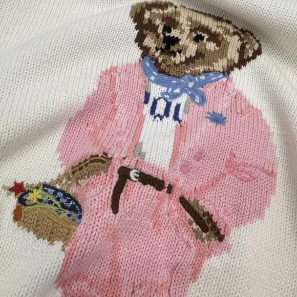 White Polo Ralph Lauren Bear Sweater - Picture 6 of 9